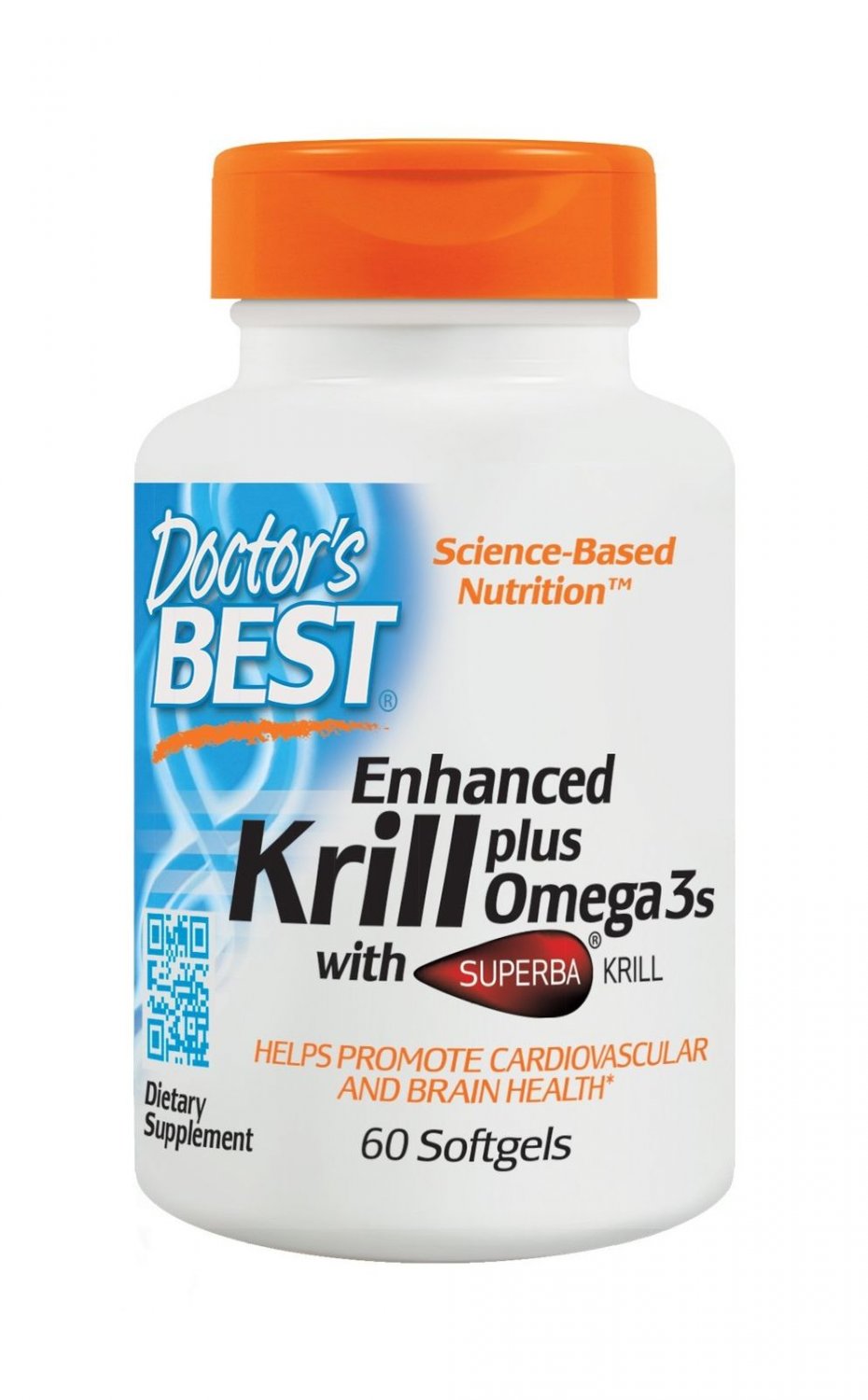 Doctor's Best Enhanced Krill plus Omega 3s with SUPERBA Krill 60 Softgels