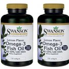 Swanson Omega 3 lemon flavored 150 Softgels (2 Pack)