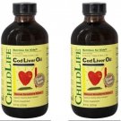 Child Life Essentials Cod Liver Oil Strawberry 8 Fz pack of 2
