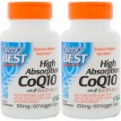 Doctor's Best, High Absorption CoQ10 with BioPerine, 100 mg, 60 Veggie Caps 2 pc