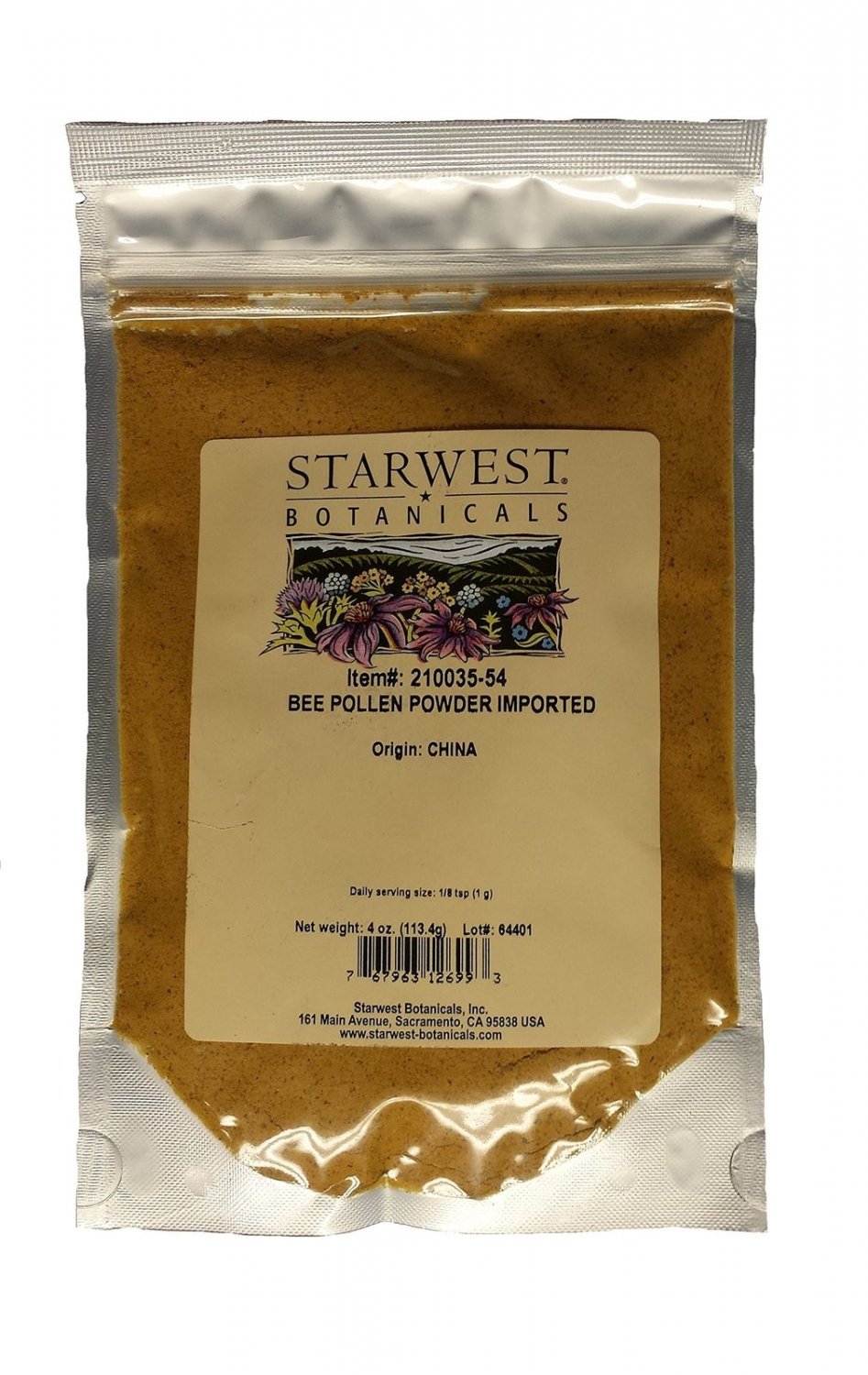 Bee Pollen Powder Import - 4 oz by Starwest