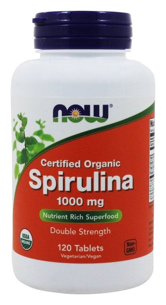 NOW Spirulina 1000 mg,120 Tablets New