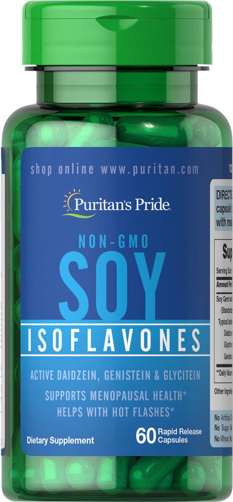 Puritan's Pride Non-GMO Soy Isoflavones 750 mg - 60 Rapid Release Capsules