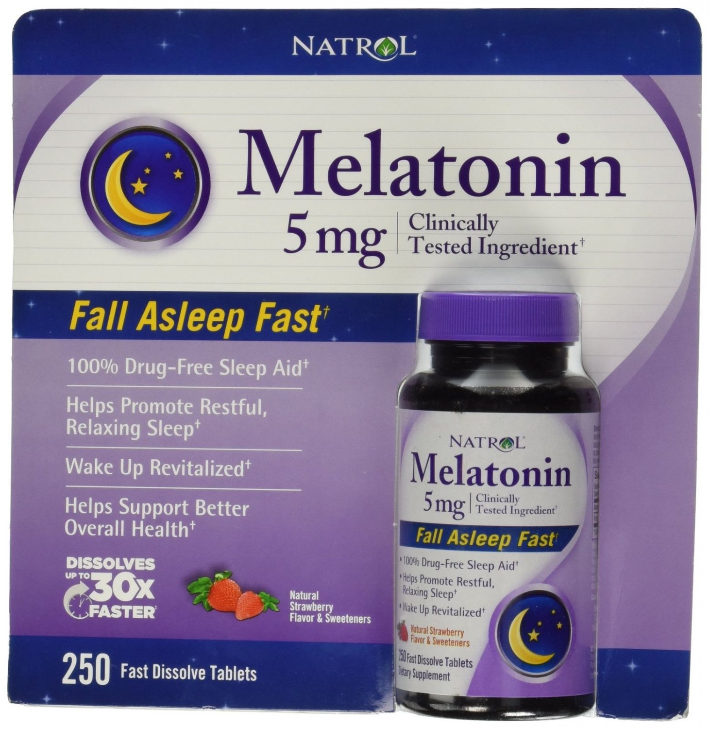 Natrol&Acirc;&reg; Melatonin 5 Mg 250 Fast Dissolve Tablets Strawberry Flavor