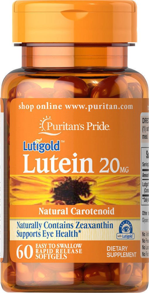 Puritan's Pride Lutigold Lutein 20 mg 60 softgels Support Eye Health USA