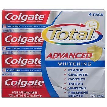 Colgate Total Advaned Whitening Toothpaste - 4 Tubes x 8 ounces per ...