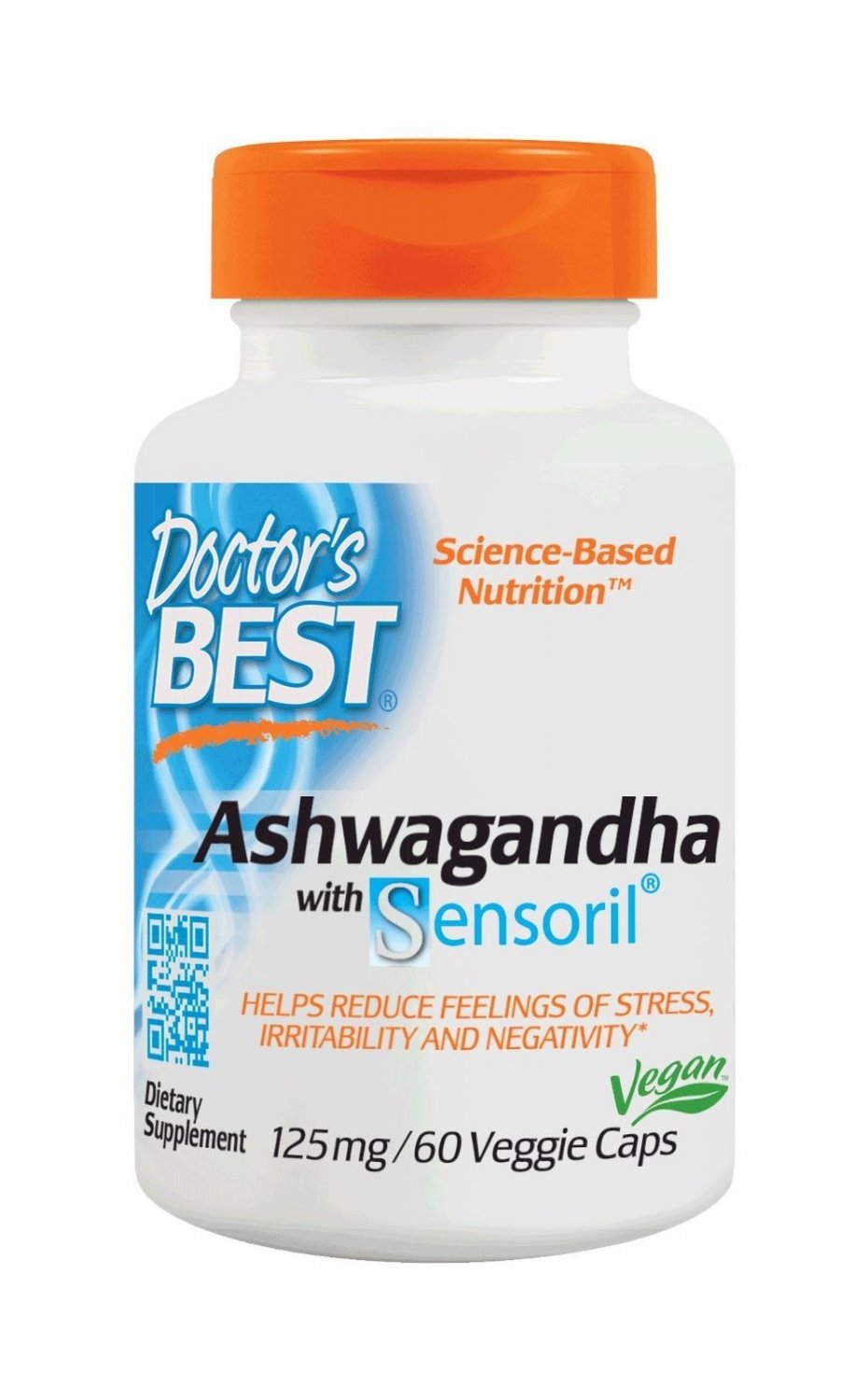 Doctor's Best Ashwagandha Featuring Sensoril Non-GMO Gluten Free 125 mg 60 VCAPS