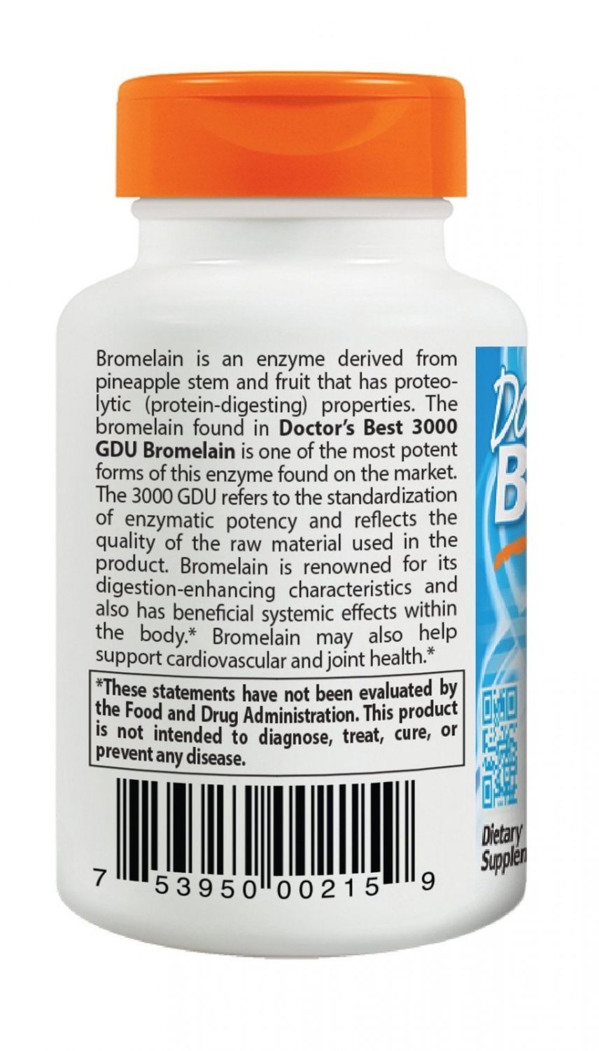 Doctor's Best 3000 GDU Bromelain NonGMO Gluten Free Joint Support 90 VCAPS