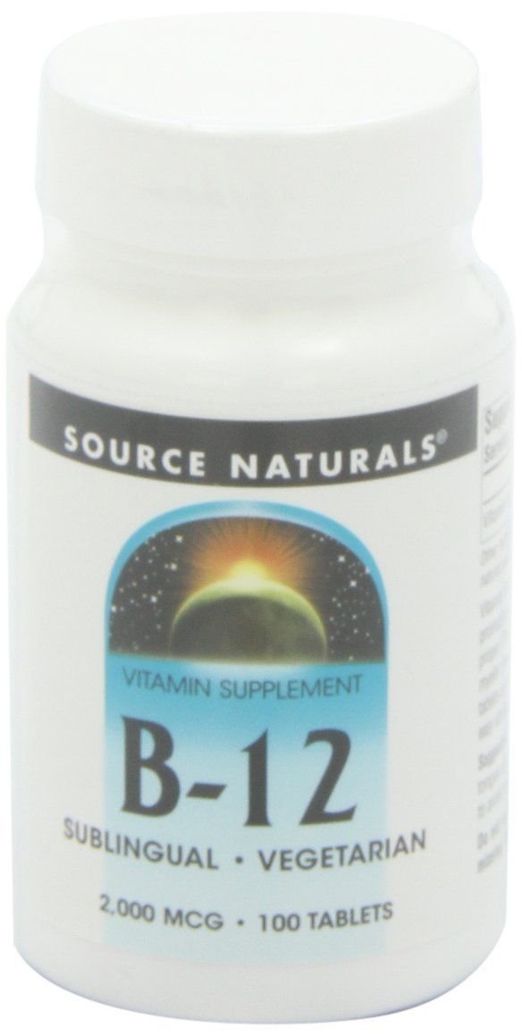 Vitamin B-12 2000 mcg 100 Tabs by Source Naturals (Pack of 2)