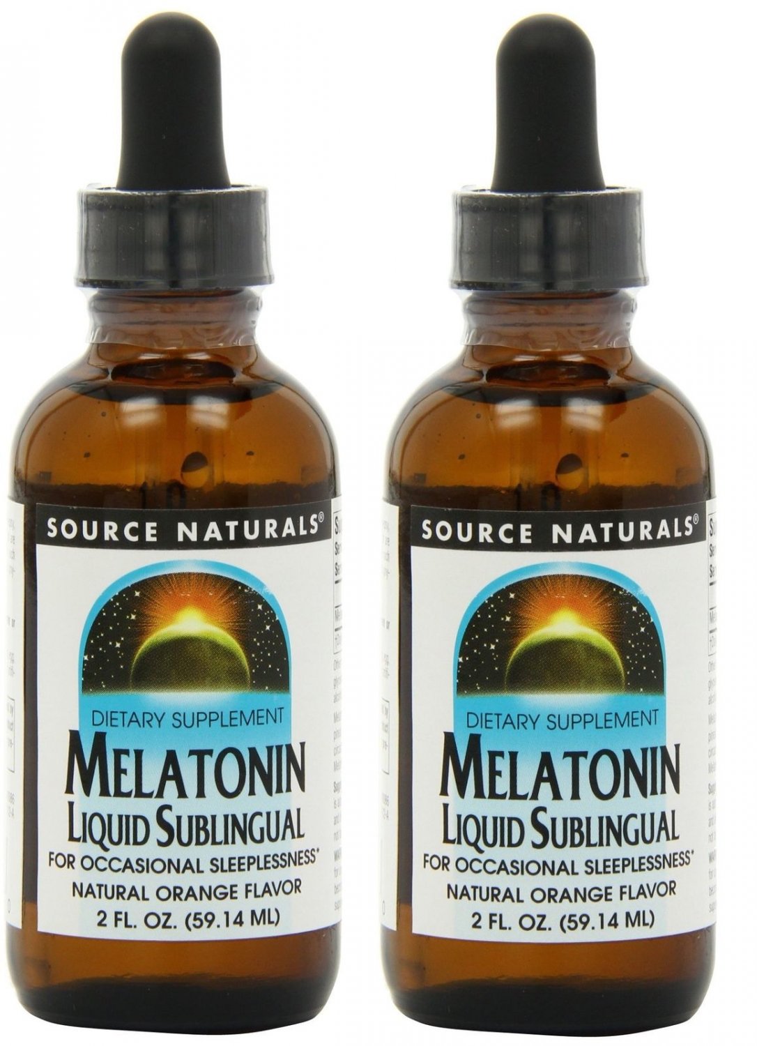 Source Naturals Melatonin Liquid Natural Orange Flavor 2 Ounce (Pack of 2)