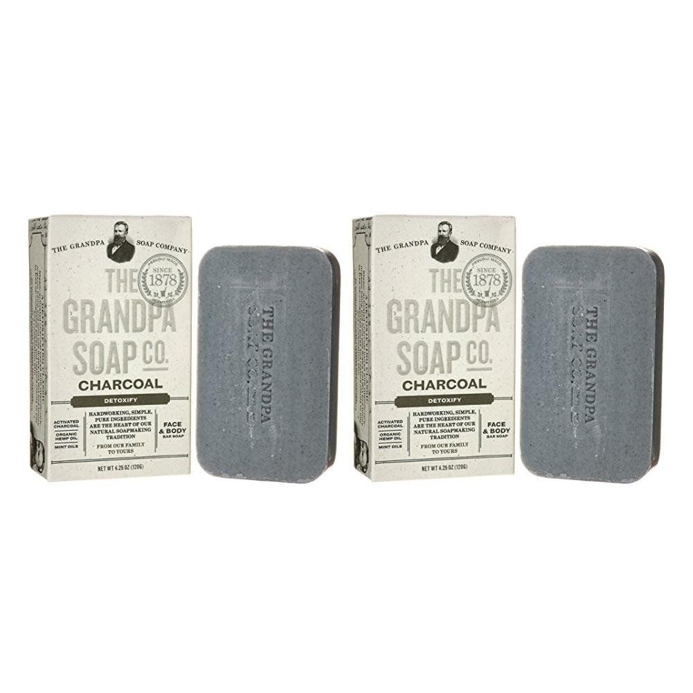 Grandpa's Soap Co. - Face & Body Bar Soap Charcoal - 4.25 oz pack of 2