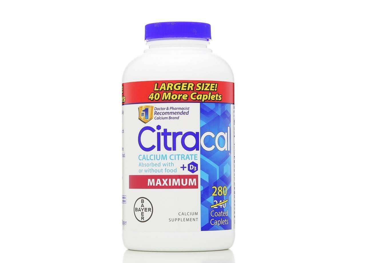 Bayer Citracal Maximum Calcium Citrate + D3 280 Caplets Bone & Teeth Health New!