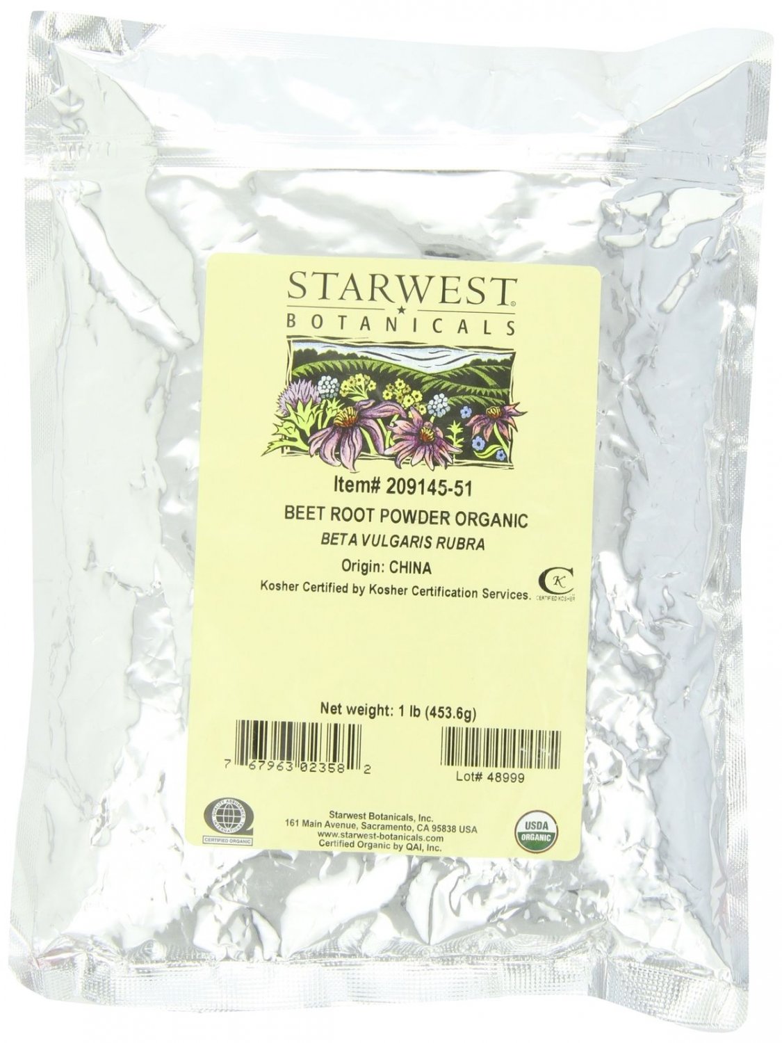 Starwest Botanicals Beet Root Powder Organic 1-Pound