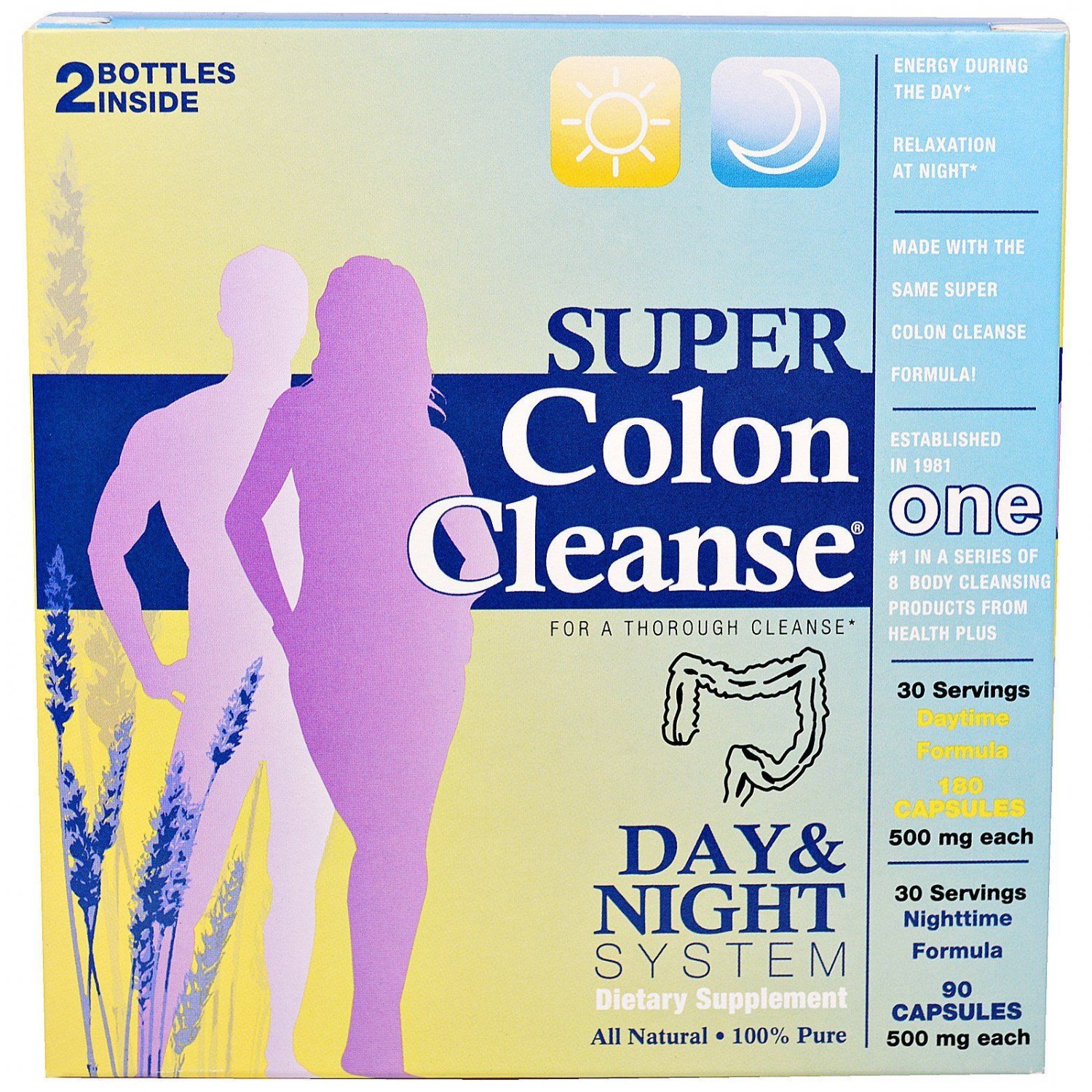 Super Colon Cleanse Day and Night System, Health Plus