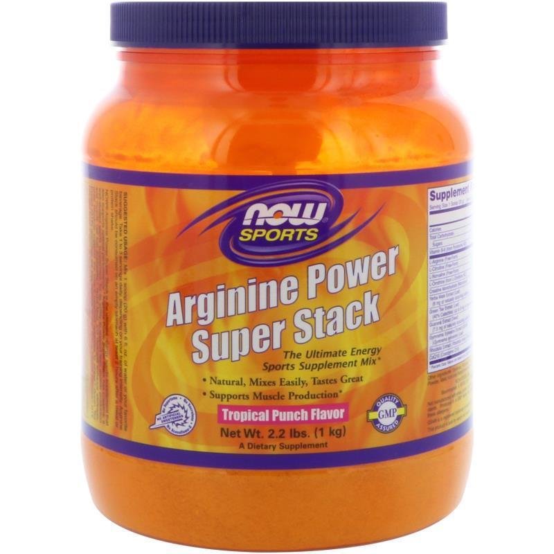 Arginine Power Super Stack Tropical Punch Flavor 2.2 lbs NOW Foods