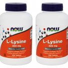 L-Lysine 500mg - 250 Tablets by Now Foods (Pack of 2)