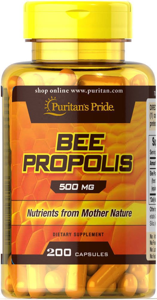 Puritan's Pride Bee Propolis 500 mg 200 Capsules New Sealed Free Shipping