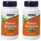 2 x NOW Foods Panax Ginseng 520 mg 100 Caps, FRESH MADE IN USA, ADAPTOGENIC HERB