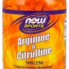 Arginine & Citrulline 500/250 Now Foods 240 VCaps