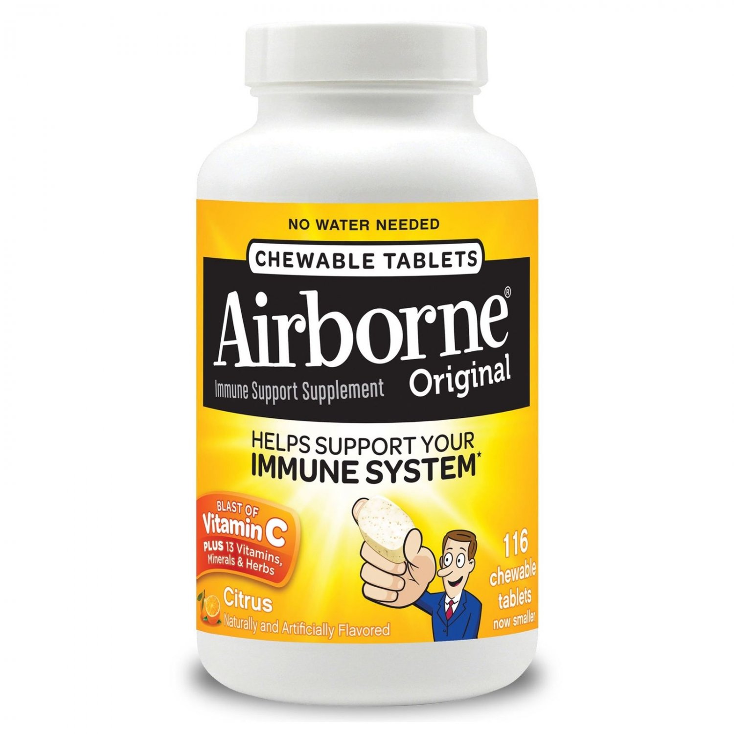 Airborne Citrus Chewable Tablets 116 count - 1000mg of Vitamin C - Immune Sup...