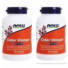 2x NOW FOODS Cider Vinegar Diet Factors Weight Loss Formula 180 Caps Made In USA