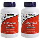 2 Pack L-Proline 500 mg 120 Vcaps Joints Collagen by Now Foods