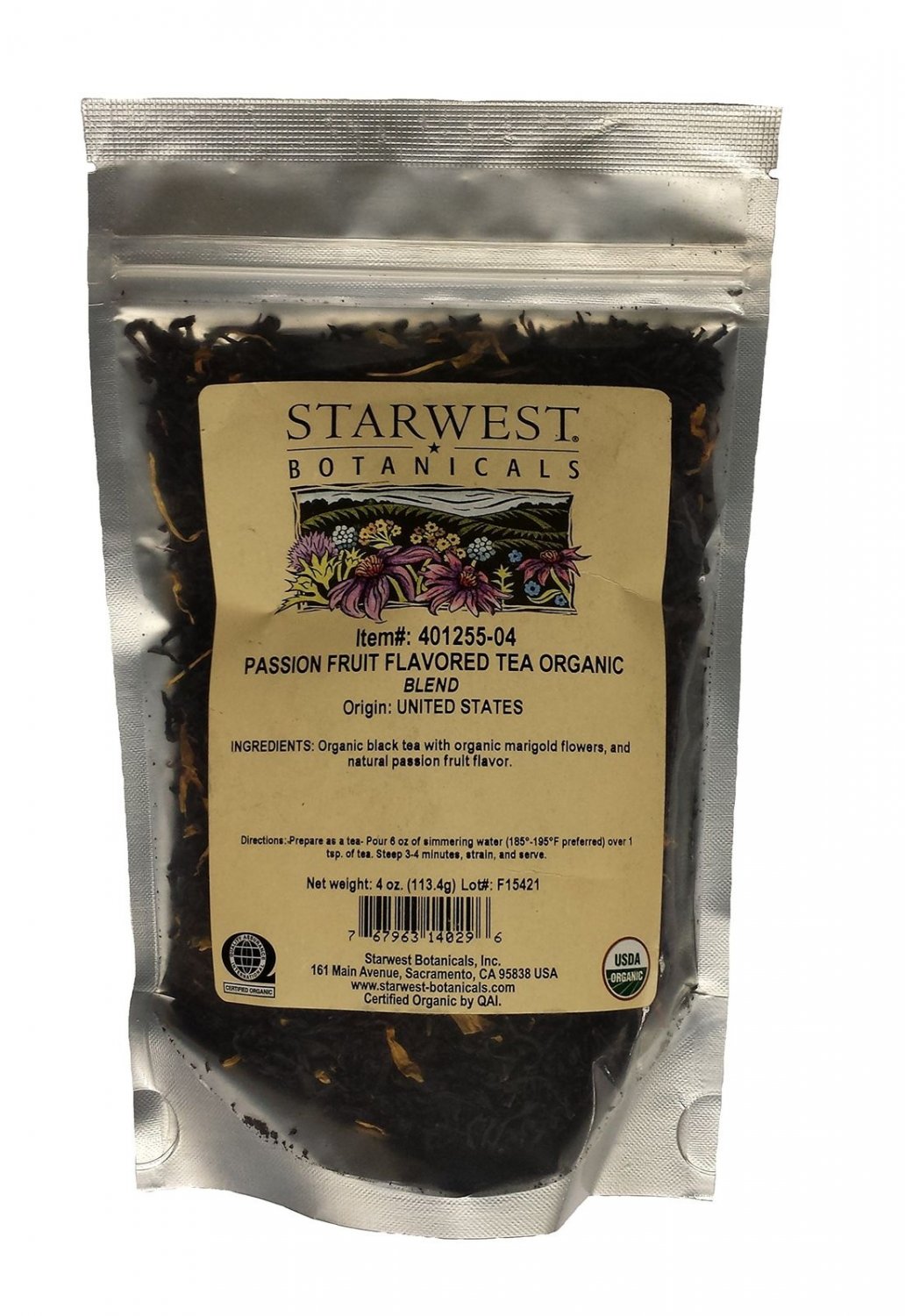 Passion Fruit Flavored Tea Organic 4 oz by Starwest
