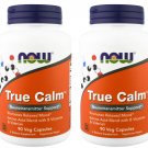 True Calm Amino Relaxer 90 Vcaps NOW Foods (Pack of 2)