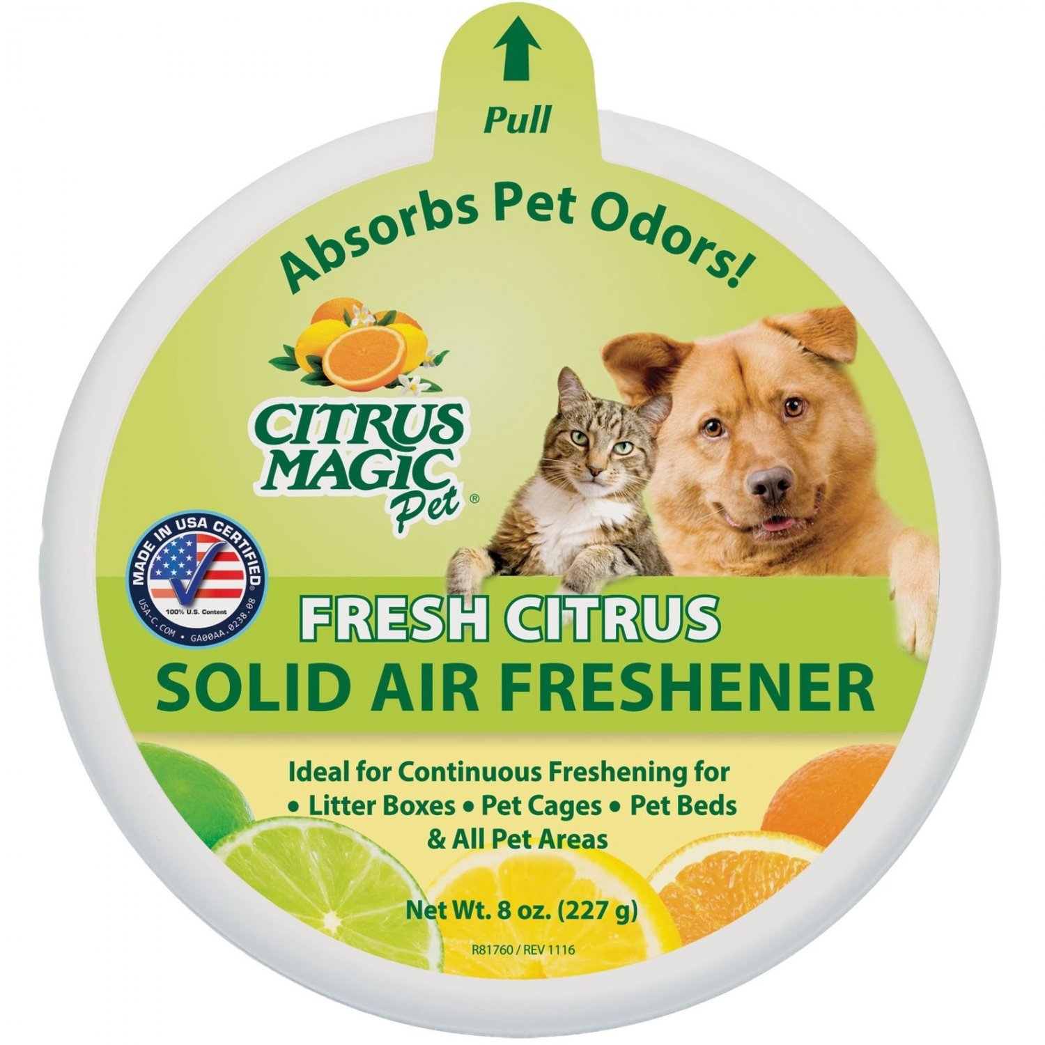Citrus Magic Pet Odor Absorbing Solid Air Freshener Fresh Citrus 8-Ounce 3 Pack