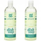 Grab Green Natural Liquid Dish Soap Fragrance Free 16 Ounce (Pack of 2)