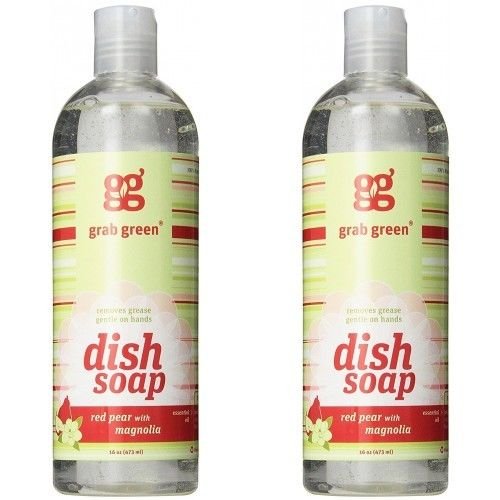 Grab Green  Liquid Dish Soap Red Pear with Magnolia 16-Ounce (Pack of 2)