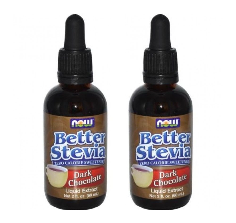 Better Stevia Extract Liquid Dark Chocolate 2 oz. By Now Foods (2 Bottles)