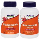 2x NOW Foods Niacinamide (B-3) 500mg 100 Caps Made In USA FREE SHIPPING