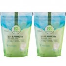 GrabGreen 3-in-1 Laundry Detergent Fragrance Free 24 Loads (432 g) pack of 2