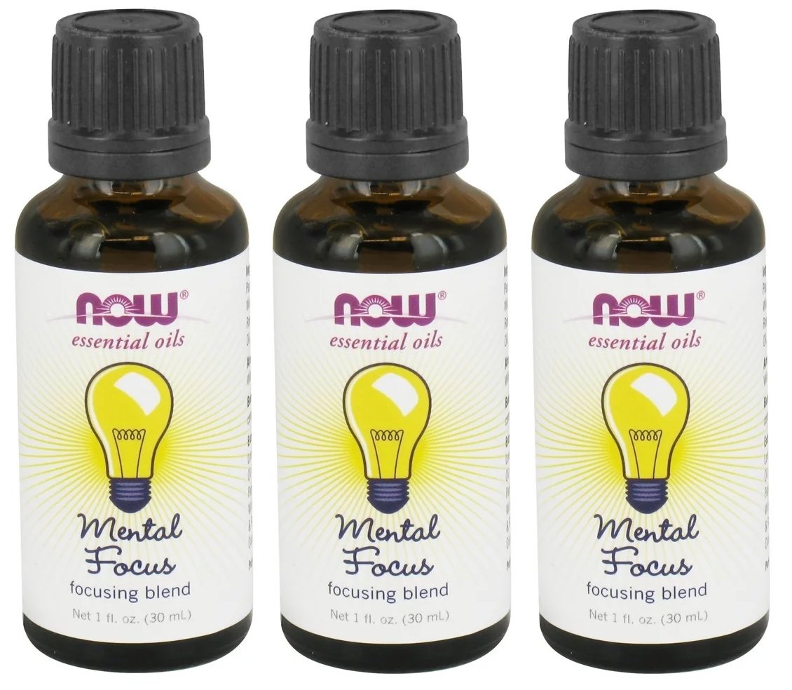 3x Mental Focus Essential Oil Blend 1 oz by NOW Foods