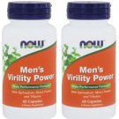 2 x NOW Foods Men's Virility Power Male Performance Formula 60 Caps = 120 Caps