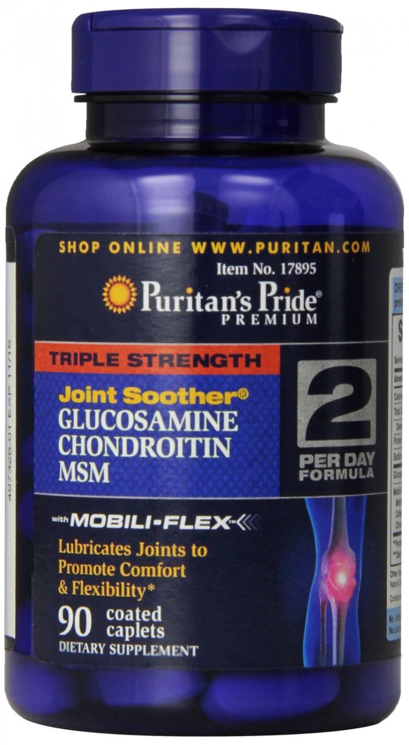 Puritan's Pride Triple Strength Glucosamine Chondroitin & MSM Joint Soother 90cp