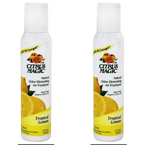 Citrus Magic - Odor Eliminating Air Freshener Tropical Lemon - 3.5 oz. pack of 2