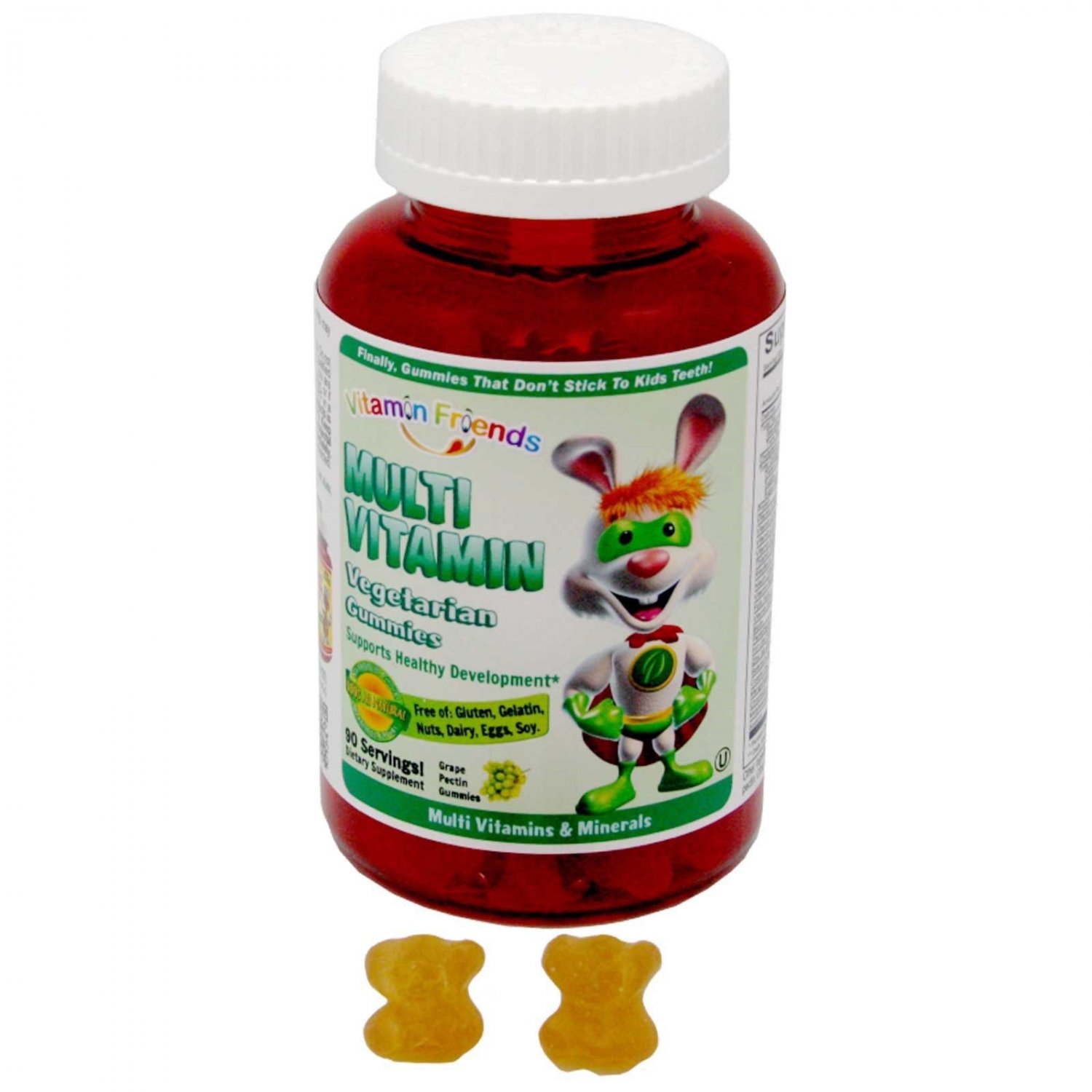 Vitamin Friends Multi Vitamin Vegetarian Gummies Gelatin Free Grape