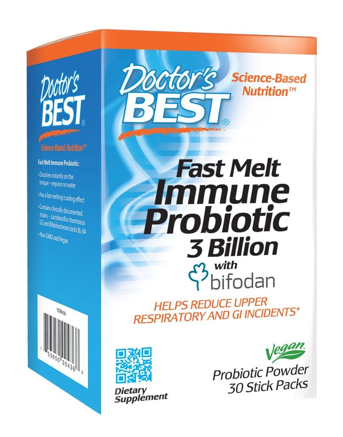 Doctor's Best Fast Melt Immune Probiotic 3 Billion with biFodan Non-GMO Vegan...