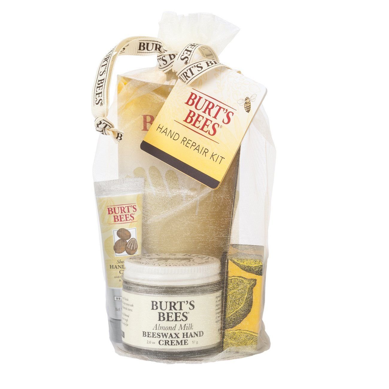 Burt's Bees Hand Repair Gift Set 3 Hand Creams plus Gloves &acirc;�� Almond Milk Ha...