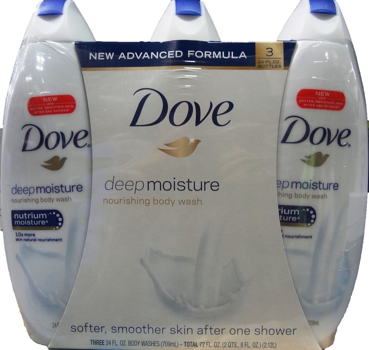 Dove Deep Moisture 3-24 FL OZ Nourishing Body Wash 72 FL OZ