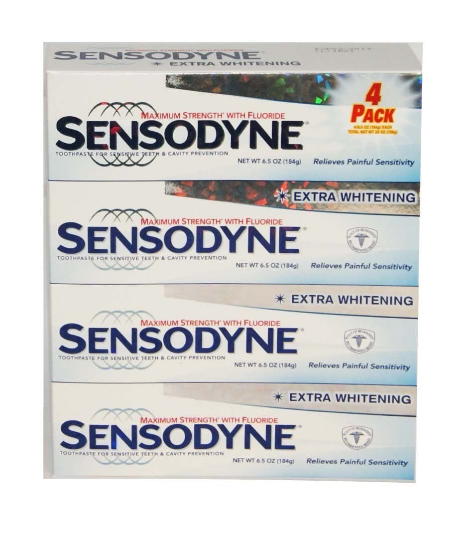Sensodyne Maximum Strength & Extra Whitening (pack of 4) Net Wt 6.5 oz