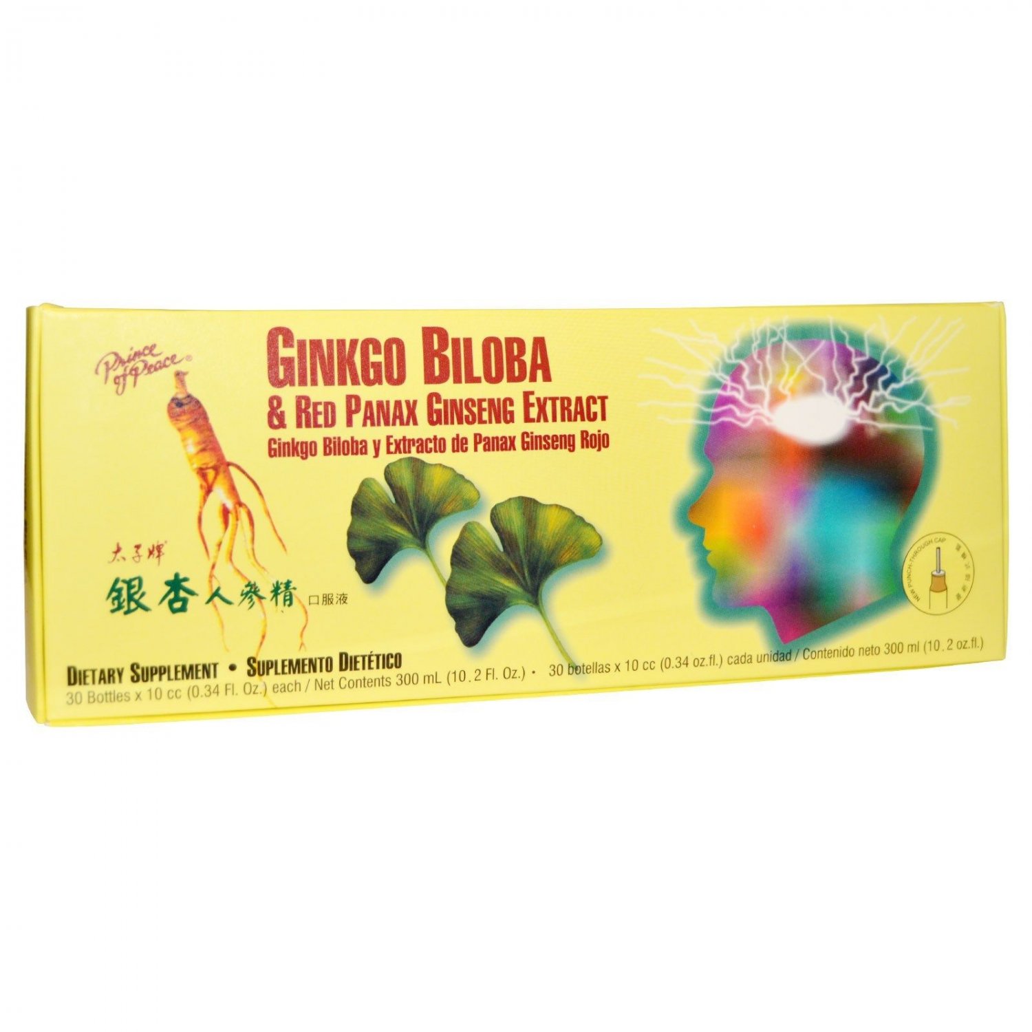 Gingko Biloba & Red Panax Ginseng Extract Prince Of Peace 30 Vial