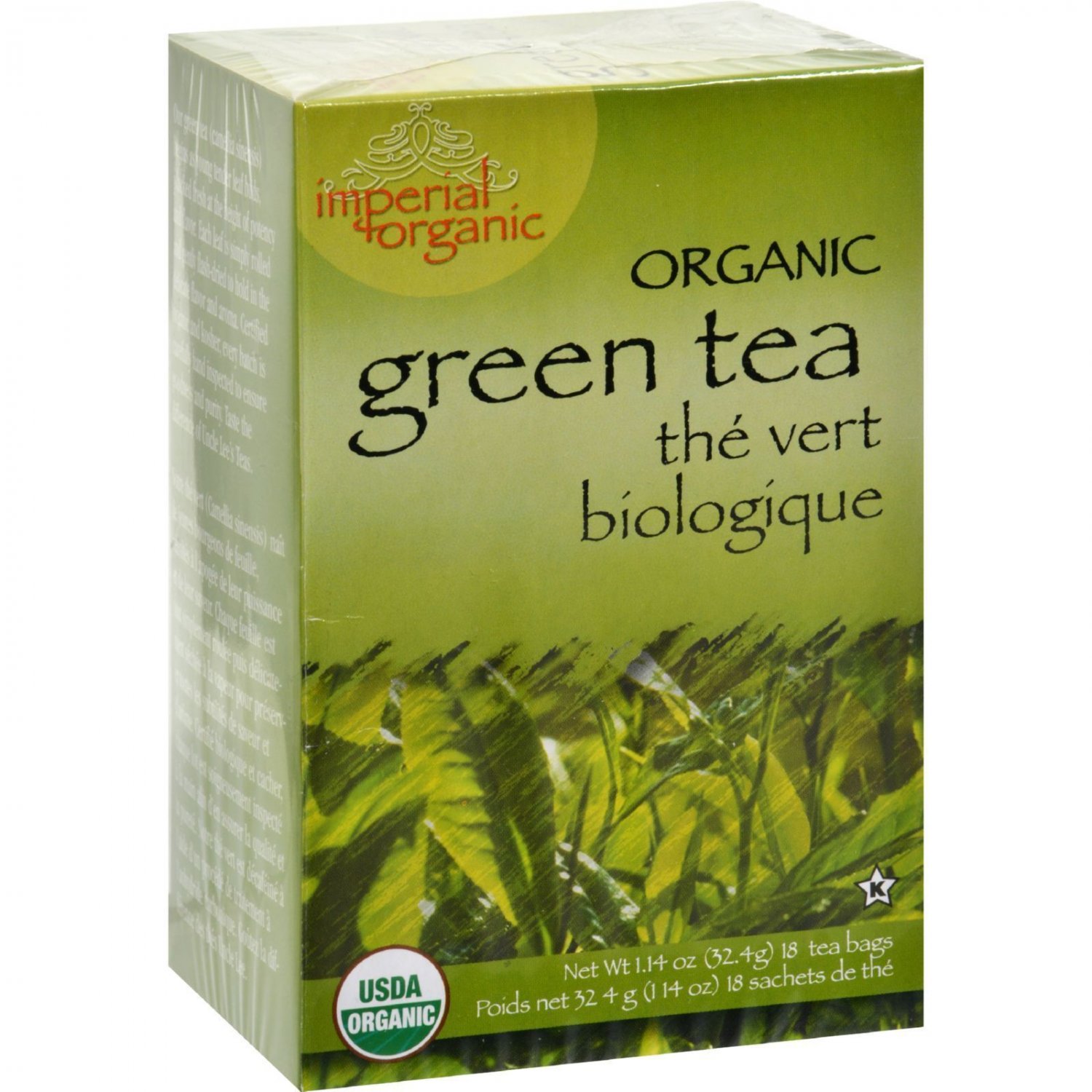 Uncle Lee's Tea, Imperial Organic, Green Tea, 18 Tea Bags, 1.14 oz (32.4 g)