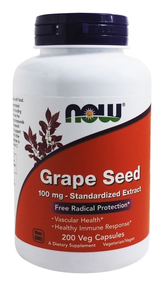 Grape Seed Antioxidant Standardized Extract 100mg 200 Veg Caps NOW Foods