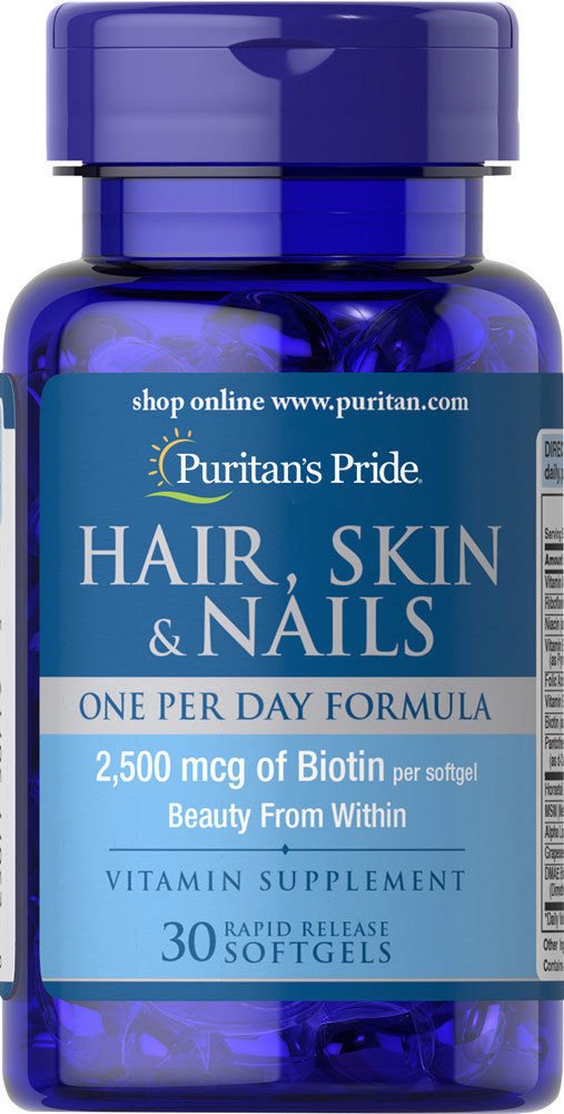 Puritan's Pride Hair, Skin & Nails One Per Day Formula - 30 Softgels