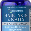 Puritan's Pride Hair, Skin & Nails One Per Day Formula - 30 Softgels