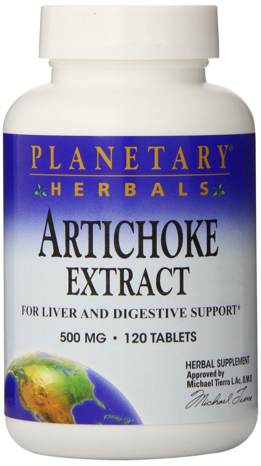Planetary Herbals Artichoke Extract Tablets 500 mg 120 Count