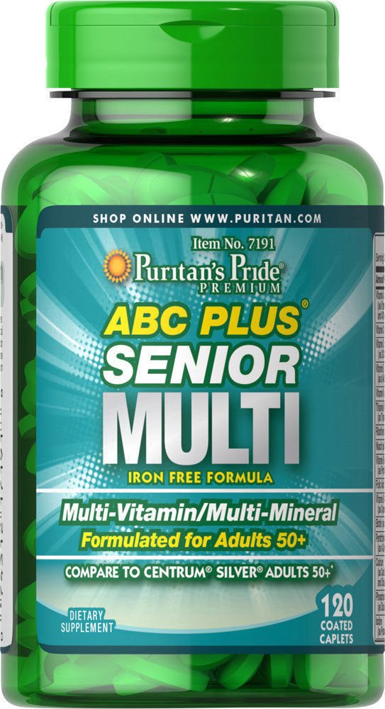 Puritan's Pride ABC Plus Senior Multivitamin Multi-Mineral Formula - 120 Caplets